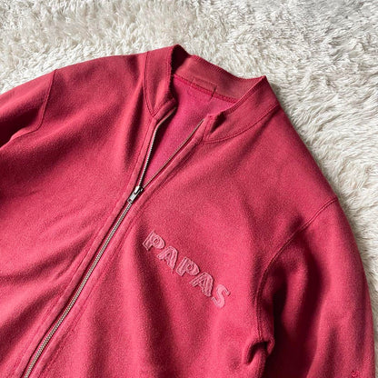 PAPAS 美品 フルジップ スウェット S 赤