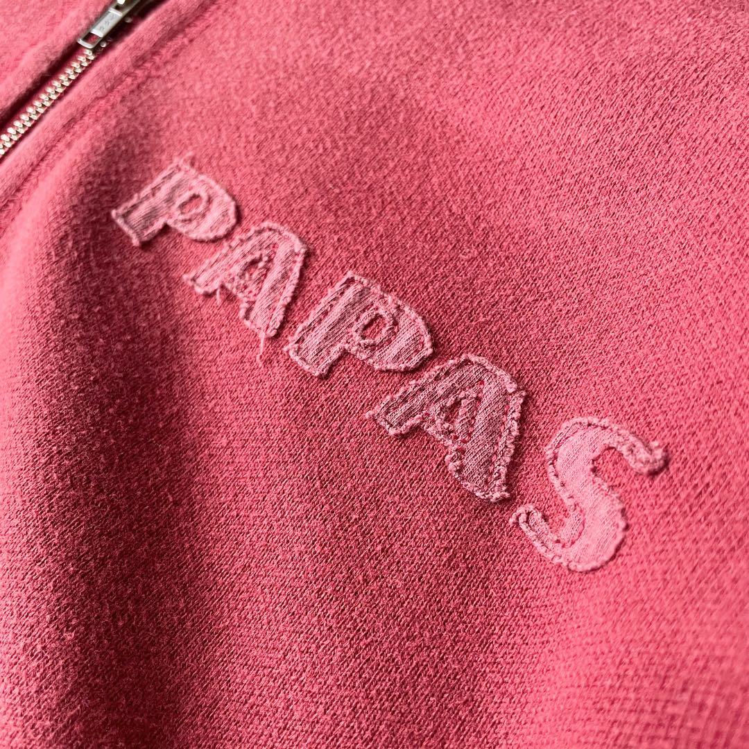 PAPAS 美品 フルジップ スウェット S 赤