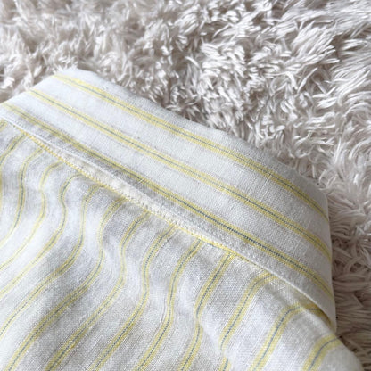 パパス 美品 PAPAS ボタンダウン リネンストライプシャツ 長袖 S