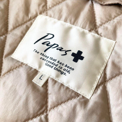 パパス 極美品 PAPAS ライナー付ステンカラーコート L ベージュ