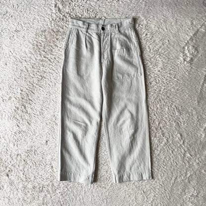 エムエイチエル 美品 MHL リネンコットントラウザーズ 1 ライトグレー