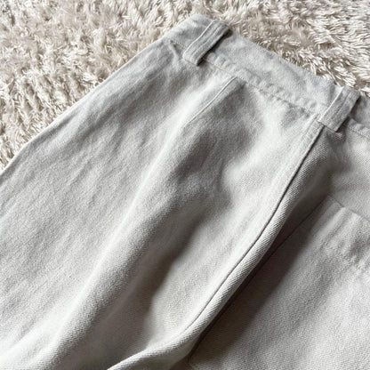 エムエイチエル 美品 MHL リネンコットントラウザーズ 1 ライトグレー