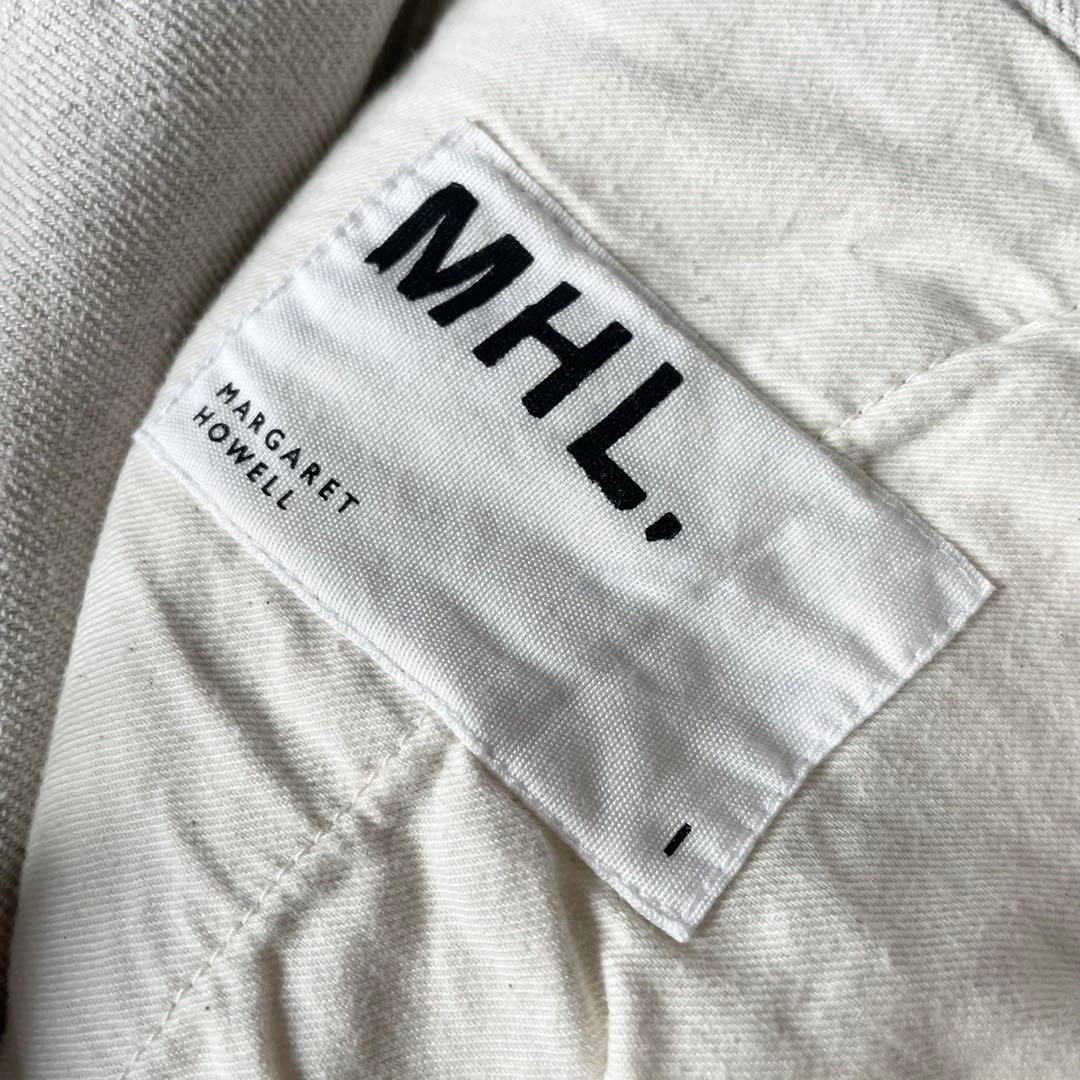 エムエイチエル 美品 MHL リネンコットントラウザーズ 1 ライトグレー