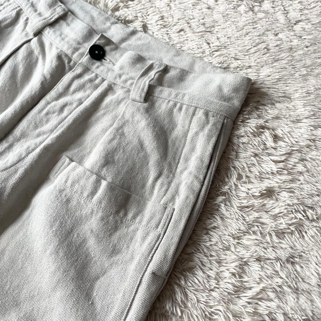 エムエイチエル 美品 MHL リネンコットントラウザーズ 1 ライトグレー