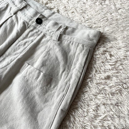 エムエイチエル 美品 MHL リネンコットントラウザーズ 1 ライトグレー