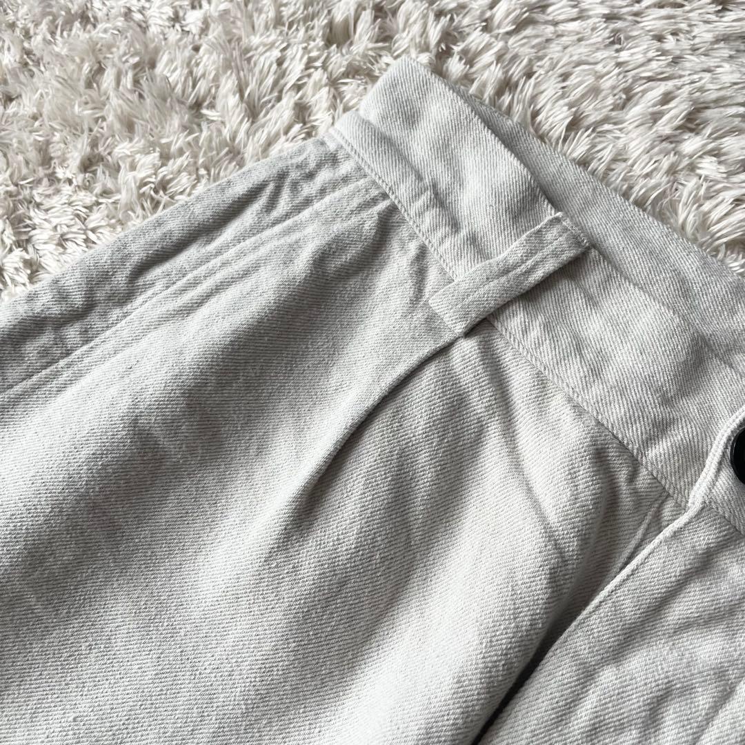 エムエイチエル 美品 MHL リネンコットントラウザーズ 1 ライトグレー