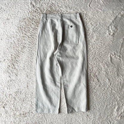 エムエイチエル 美品 MHL リネンコットントラウザーズ 1 ライトグレー