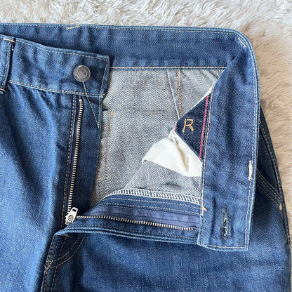 45R 極美品 45R 熨斗目シャルロットパンツ 29 濃紺