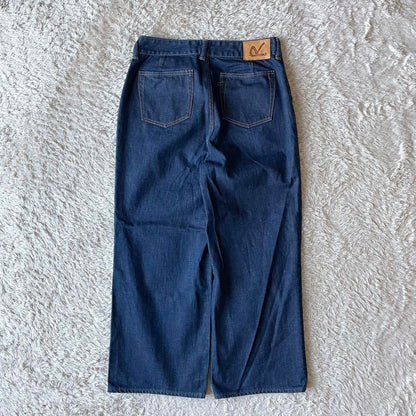 45R 極美品 45R 熨斗目シャルロットパンツ 29 濃紺