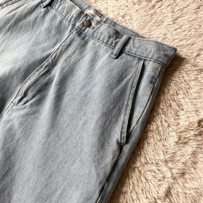 CTHY 美品 12OZデニムセンタープレスワイドスラックス XL 極太