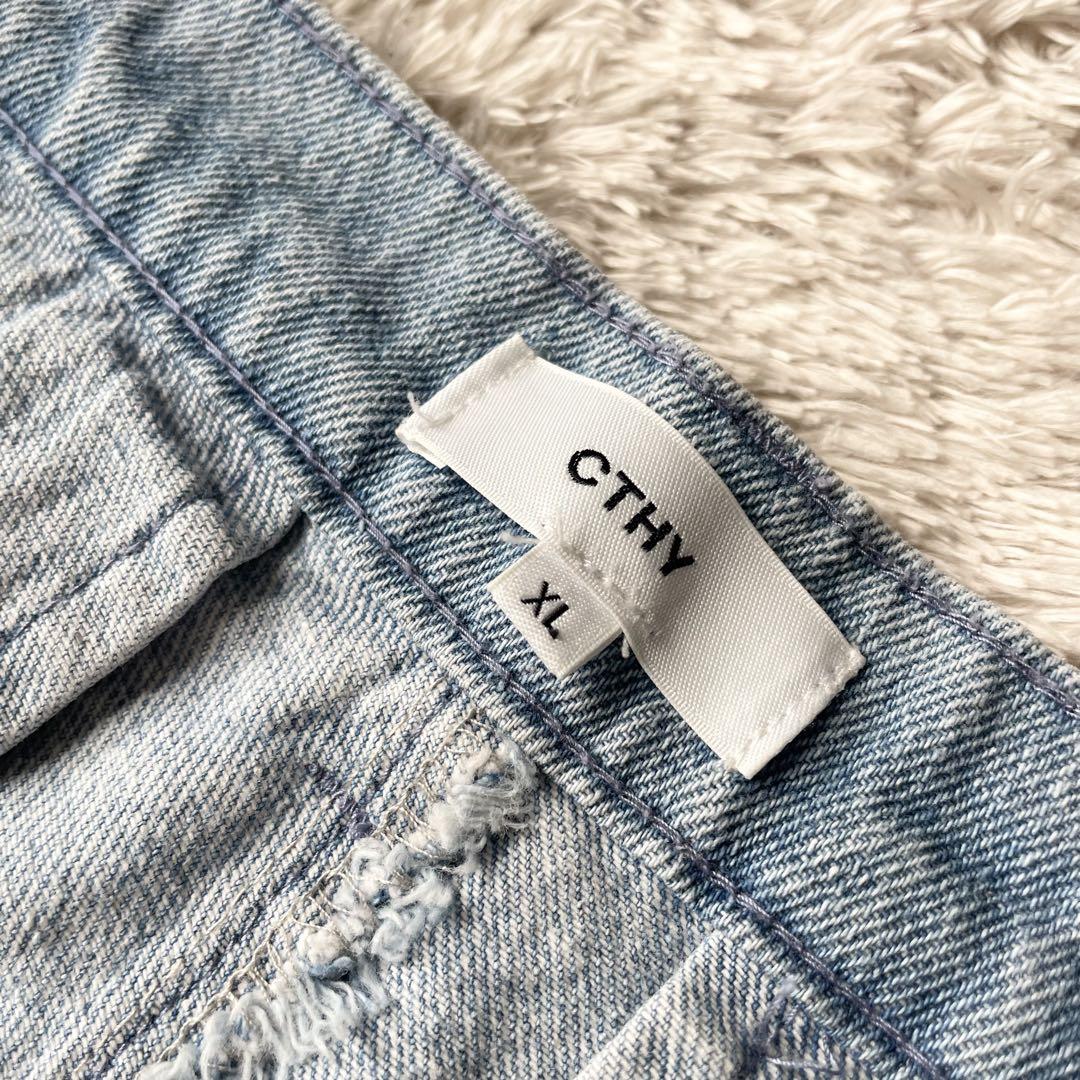 CTHY 美品 12OZデニムセンタープレスワイドスラックス XL 極太