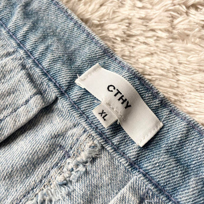 CTHY 美品 12OZデニムセンタープレスワイドスラックス XL 極太