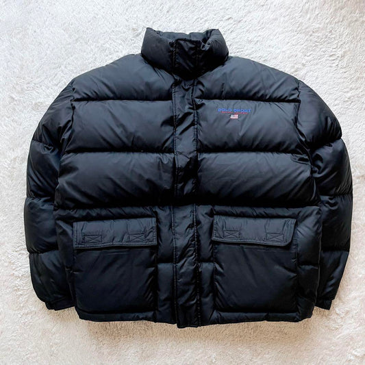 ポロスポーツ 極美品 90s POLO SPORT ラルフローレン ダウンジャケット 黒