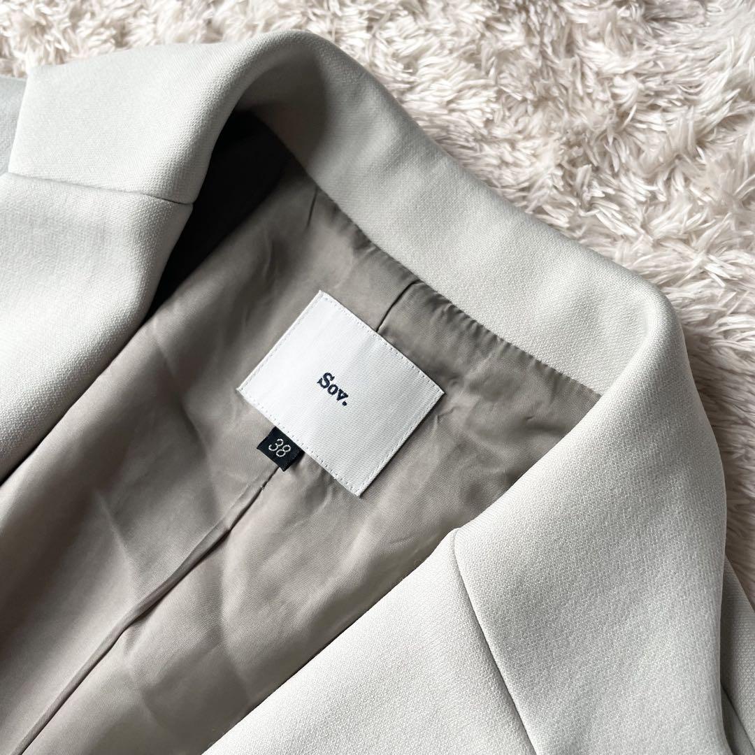 sov. 極美品 ナイロンチェスターコート 38 ライトグレー