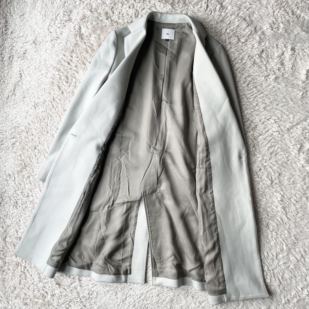 sov. 極美品 ナイロンチェスターコート 38 ライトグレー