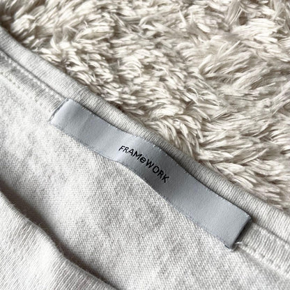 フレームワーク 美品 framework バスクシャツ ワイド F 白紺ボーダー