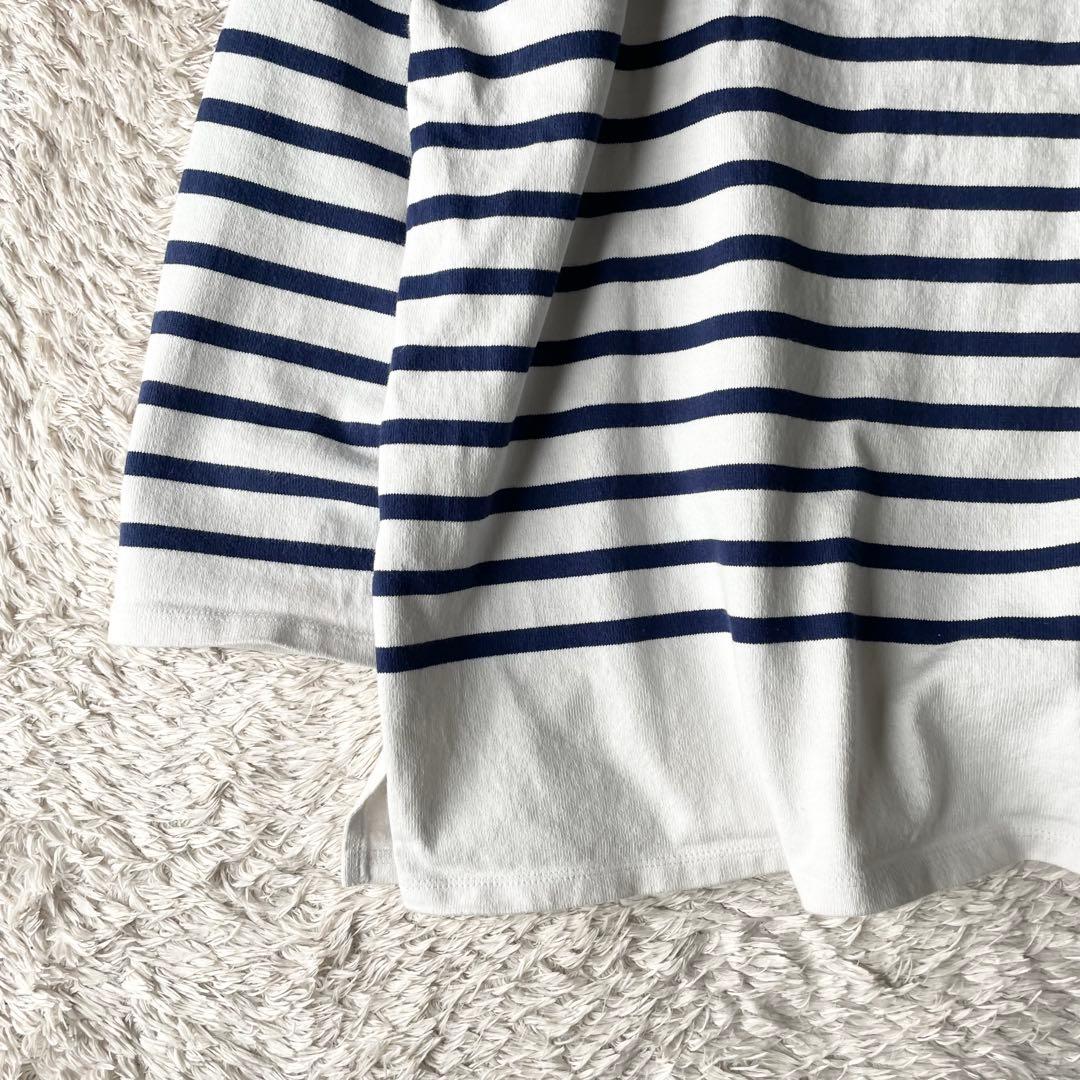 フレームワーク 美品 framework バスクシャツ ワイド F 白紺ボーダー