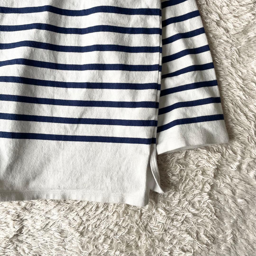 フレームワーク 美品 framework バスクシャツ ワイド F 白紺ボーダー