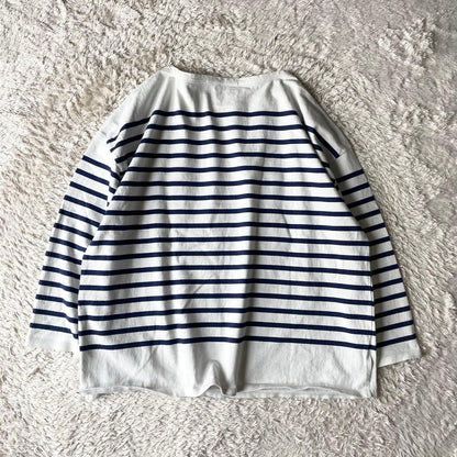 フレームワーク 美品 framework バスクシャツ ワイド F 白紺ボーダー