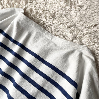 フレームワーク 美品 framework バスクシャツ ワイド F 白紺ボーダー