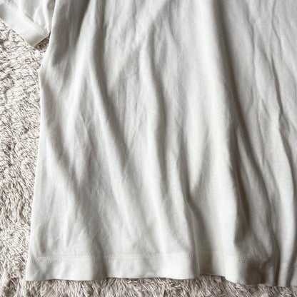 PAPAS 刺繍ロゴ コットンリネン ポロシャツ L