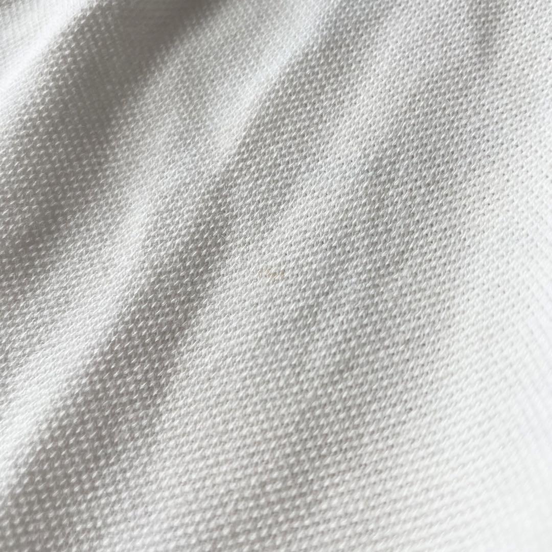 PAPAS 刺繍ロゴ コットンリネン ポロシャツ L