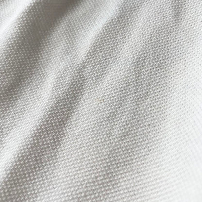 PAPAS 刺繍ロゴ コットンリネン ポロシャツ L