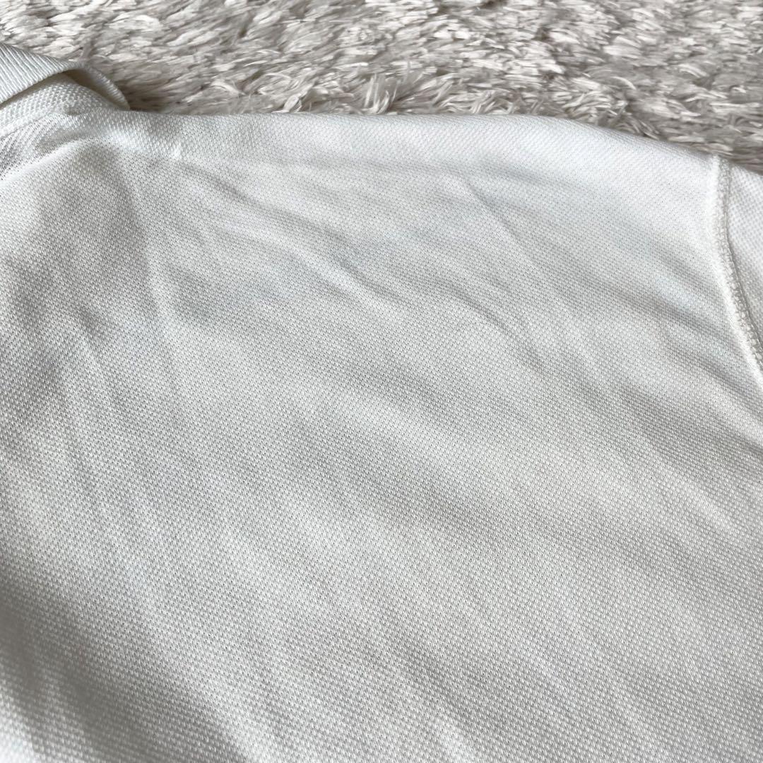 PAPAS 刺繍ロゴ コットンリネン ポロシャツ L