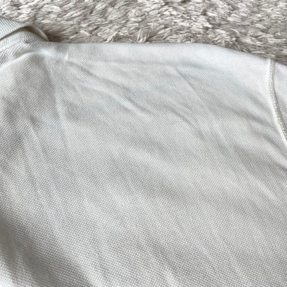 PAPAS 刺繍ロゴ コットンリネン ポロシャツ L