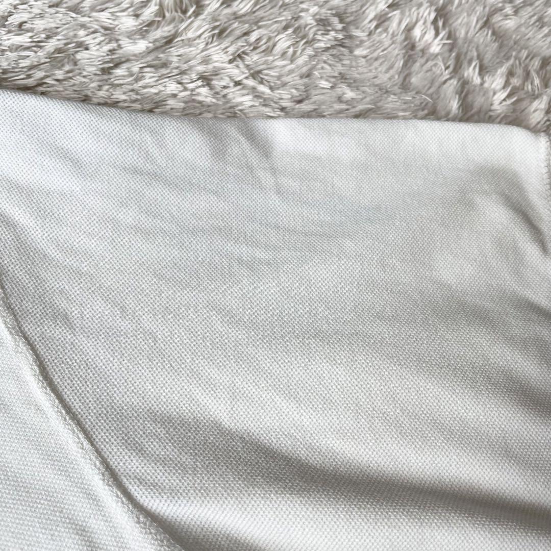 PAPAS 刺繍ロゴ コットンリネン ポロシャツ L