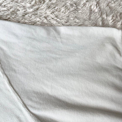 PAPAS 刺繍ロゴ コットンリネン ポロシャツ L