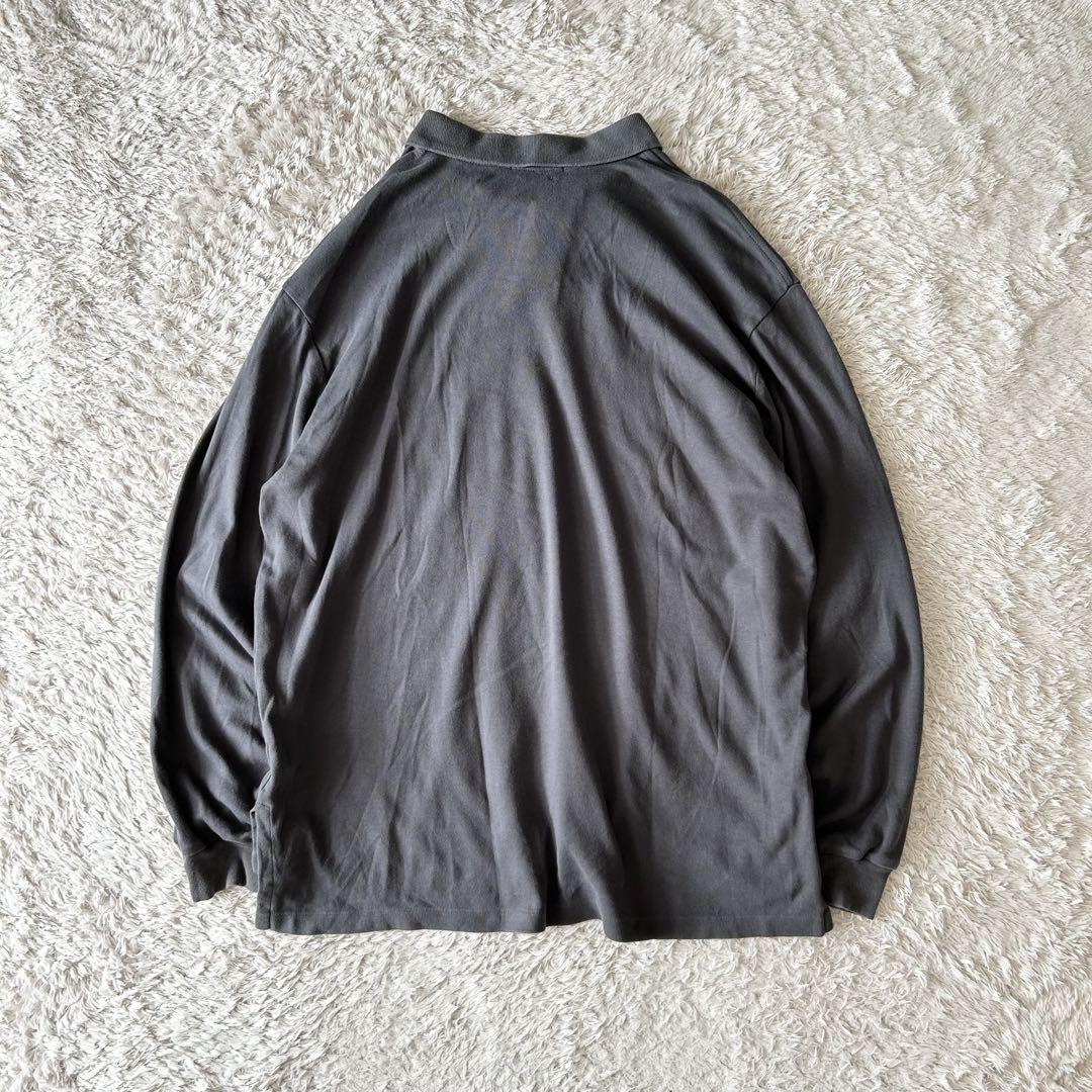 ラルフローレン 美品 現行 L/S polo shirt XL grey