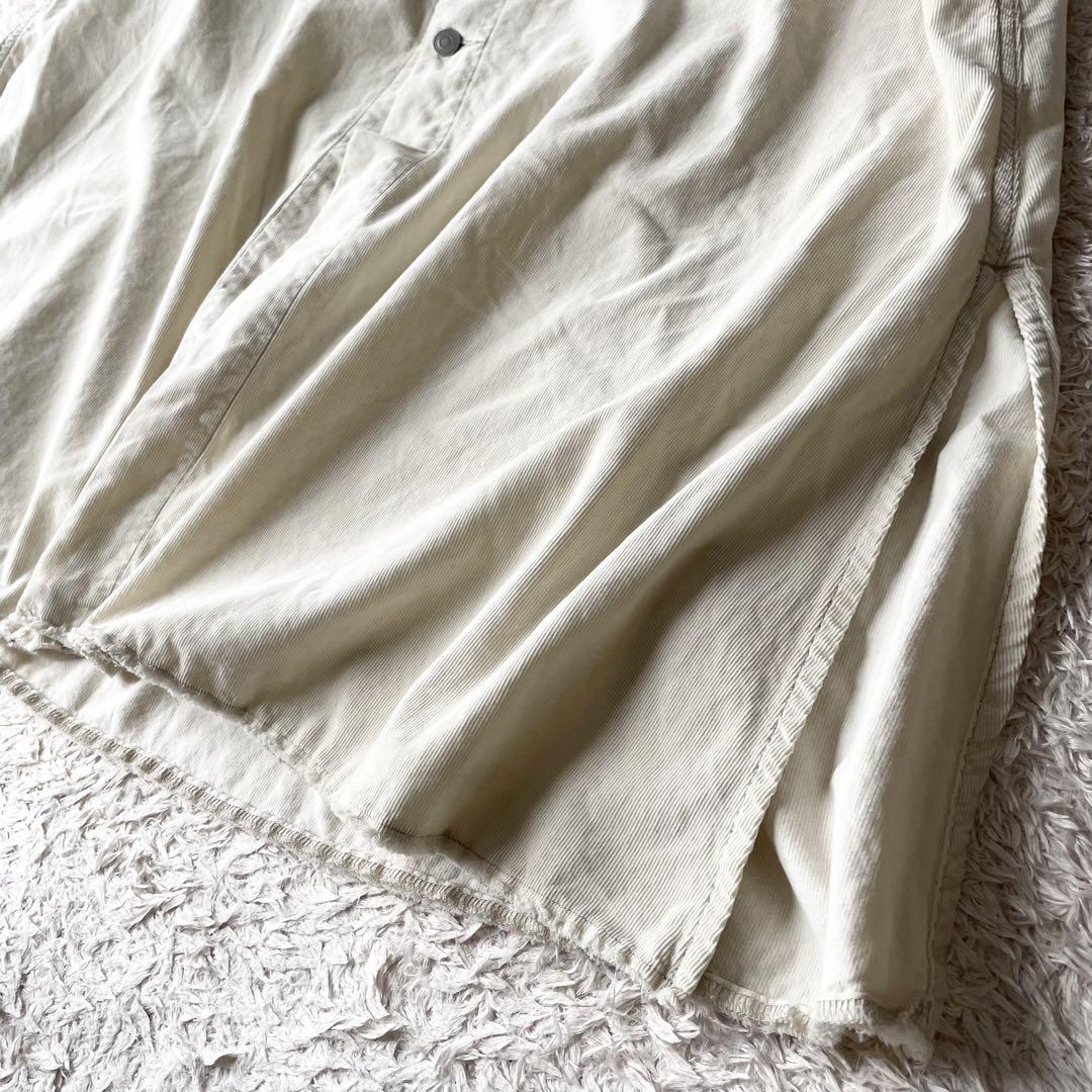 プラージュ 美品 plage コーデュロイ シャツワンピース 38 アイボリー