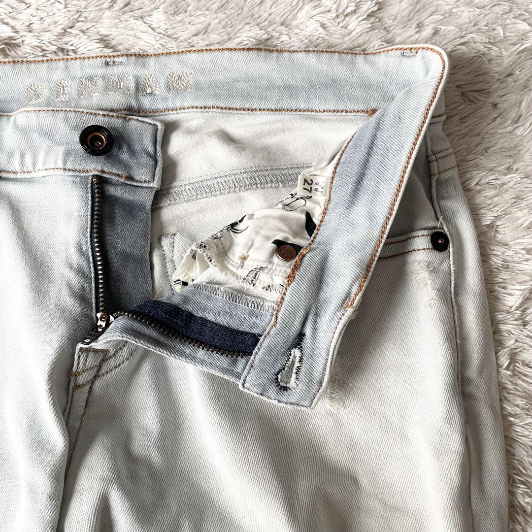 デンハム 美品 SHARP SKINNY FIT デニム W27 ダメージ加工
