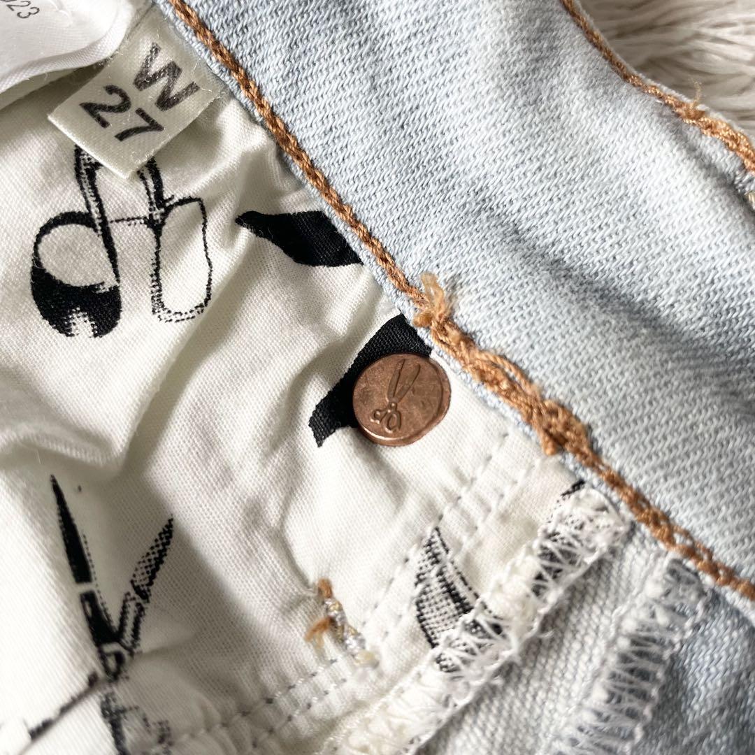 デンハム 美品 SHARP SKINNY FIT デニム W27 ダメージ加工