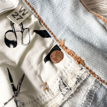 デンハム 美品 SHARP SKINNY FIT デニム W27 ダメージ加工