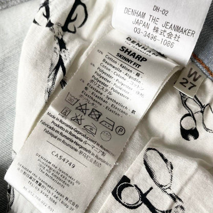 デンハム 美品 SHARP SKINNY FIT デニム W27 ダメージ加工