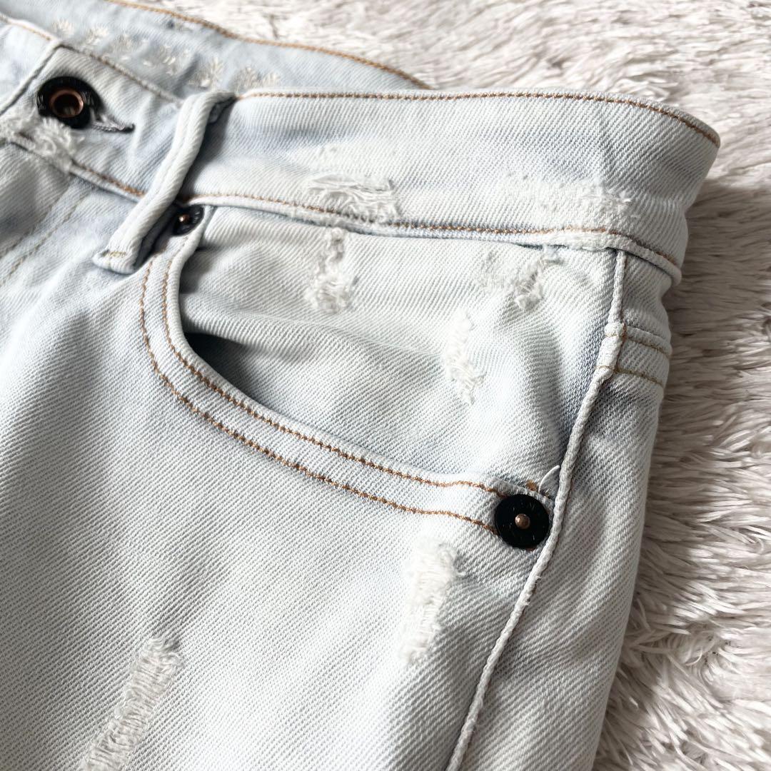 デンハム 美品 SHARP SKINNY FIT デニム W27 ダメージ加工